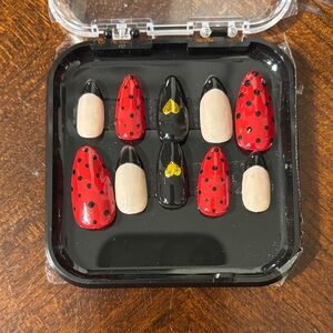 Red and Black Polka Dot Press-On Nails